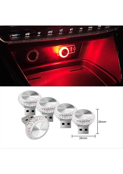 10X Araba USB Ortam Işık Mini LED Iç Dekoratif Lamba Parti Dj Aracı Evrensel Otomatik A (Yurt Dışından)