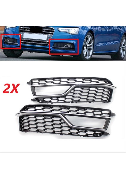 Krom Araba Ön Tampon Örgü Sis Farkı Kapak Audi S5 A5 S-Lınes 2013-2016 (Yurt Dışından) fırsatları