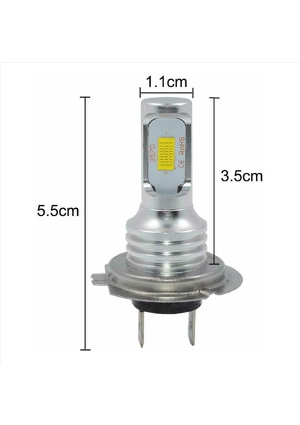 8pcs Mini H7 + H7 Combo LED Far Kiti Ampuller Düşük Işın 240W 52000LM 6000K Kit Süper Beyaz (Yurt Dışından)