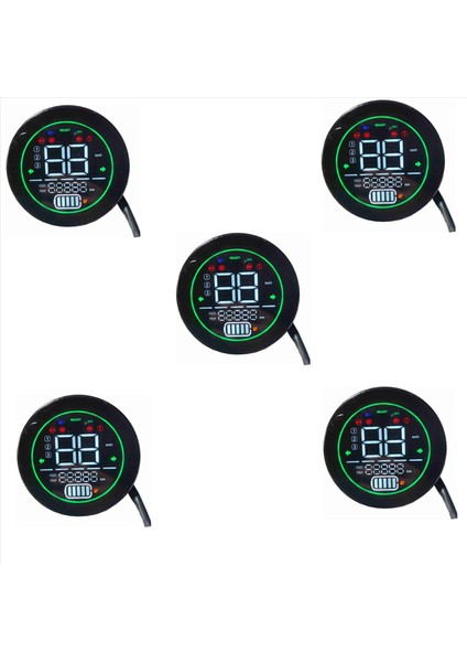 5x Elektrikli Bisiklet Hız Gösterimi Scooter Gösterge Göstergesi 48V 60V 72V Kurşun Asitli Pil LED Enstrüman Ekranı (Yurt Dışından)