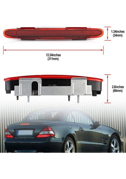 2x Üçüncü LED Fren Işığı Durdurma Lambası Için Benz Sl R230 2001-2012 SL500 SL600 SL63 2308200056 2308200656 2308200856 (Yurt Dışından) indirimleri
