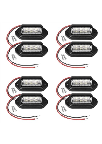 8pcs 12V LED Numara Plaka Plaka Işığı Otomobil Tekneleri Motosiklet Otomotiv Uçak Rv Kamyon Römork Dış Lambalar (Yurt Dışından)