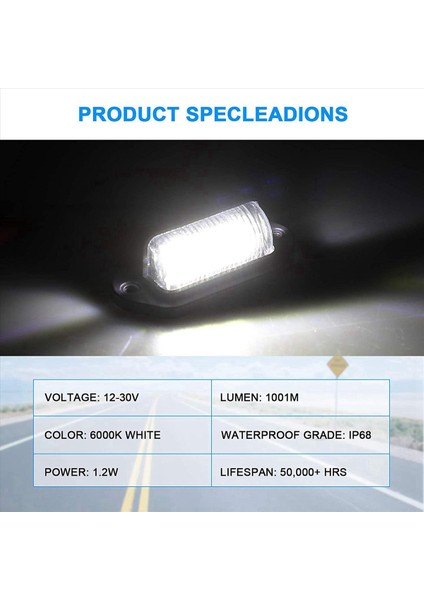 8pcs 12V LED Numara Plaka Plaka Işığı Otomobil Tekneleri Motosiklet Otomotiv Uçak Rv Kamyon Römork Dış Lambalar (Yurt Dışından) indirimleri