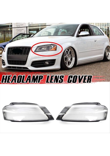 Sağ Araba Far Lens Kapağı Kafası Işık Lambası Gölge Kabuk Lens Lens Abajur Audi A3 8p 2008 2009 2011 2011 2012 2012 2012 (Yurt Dışından) indirimleri
