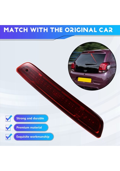 Araba Üçüncü Fren Lambası Montajlı Fren Işığı Uyarı Işığı B000878980 Peugeot 108 Citroen C1 2014-2019 Kırmızı (Yurt Dışından) indirimleri
