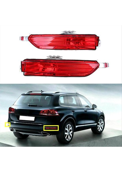 1 Çift Araba Kırmızı Arka Sis Lambası Tampon Kapağı Vw Touareg Için Reflektör 2011-2014 7P6945701D 7P6945702D (Yurt Dışından) fırsatları