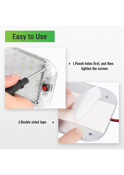 Araba Iç Aydınlatma LED Araba Iç Aydınlatma 48LEDS 12V - 85V Beyaz Lamba Araba Kampçıları Için Açma / Kapama Anahtarı ile (Yurt Dışından) fırsatları