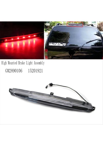 GM2890106 Montajlı Fren Işığı LED Chevrolet Trailblazer Için Üçüncü Fren Işığı Buick Rainier 15201921 Siyah (Yurt Dışından) modelleri