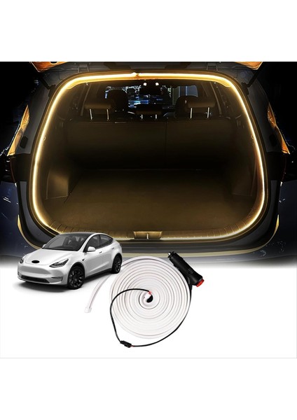 Tesla Model Y 2021-2023 Araç LED Işık Şeridi Esnek Arka Gaga Su Geçirmez Neon Işıklar Aksesuarları (Sıcak Beyaz) (Yurt Dışından) modelleri