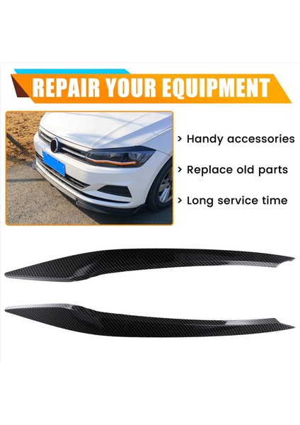 Vw Polo Için Araba Far Kaş Kalıp Kalıp Trim Sticker 2019-2022 Lamba Göz Kapakları Dekoratif Şeritler Kapak Kapağı C (Yurt Dışından) modelleri