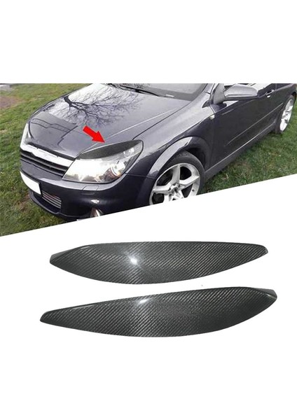 Araba Gerçek Karbon Fiber Ön Far Lamba Kaşları Göz Kapakları Kalıplama Kapak Kapakları Vauxhall Opel Astra H 2004-2009 (Yurt Dışından) fiyatları