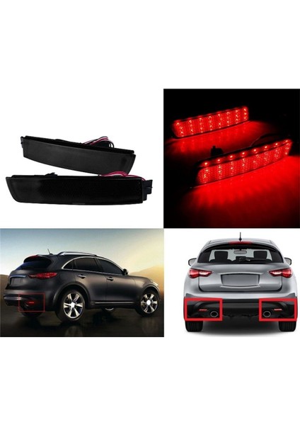 Araba Arka Tampon LED Kuyruk Fren Lambası Yansıtıcı Nissan Juke/murano/infiniti FX35 FX37 FX50 Için Açık Siyah Kabuk (Yurt Dışından) modelleri