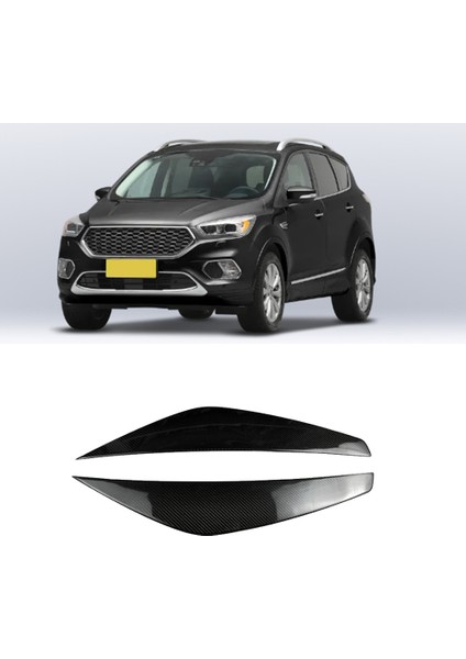 Ford Escape Için Kuga Maverick 2017-2020 Ön Far Lambası Kapağı Şerit Kaş Döşeme Etiketi Gerçek Karbon Fiber (Yurt Dışından) modelleri