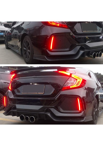 Araba LED Arka Tampon Sis Lambası Fren Lambası Honda Civic Type R Için Dinamik Dönüş Sinyal Reflektörü R 2016-2018 (Yurt Dışından) fiyatları