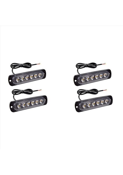 LED Acil Flaş Işıkları Amber 6 LED Frose Uyarı Acil Durum Yanıp Sönen Işık Araba Kamyonu Off Yolu Atv Suv 4 Paket (Yurt Dışından)