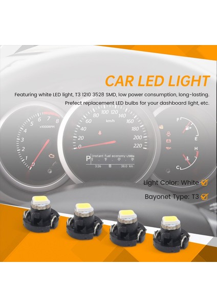 4pcs T3 Beyaz 1210 3528 Smd LED Kapalı Kanal Kaydırma Işık Lamba Ampulü Araba (Yurt Dışından) fırsatları