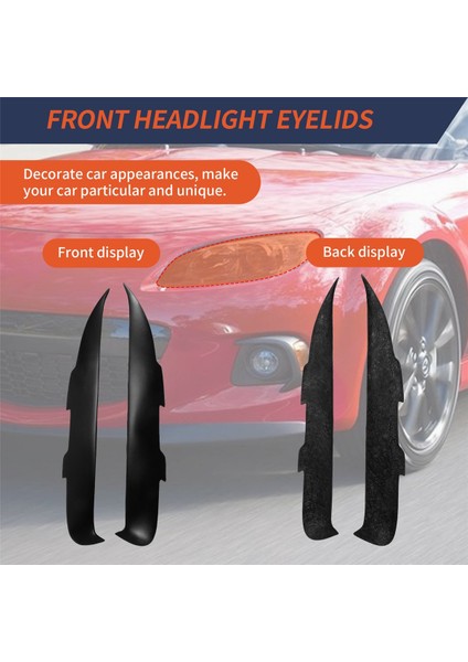 Mazda Mx-5 2009-2015 Için Mat Siyah Reçine Ön Far Kaş Göz Kapağı Şeridi (Yurt Dışından) indirimleri