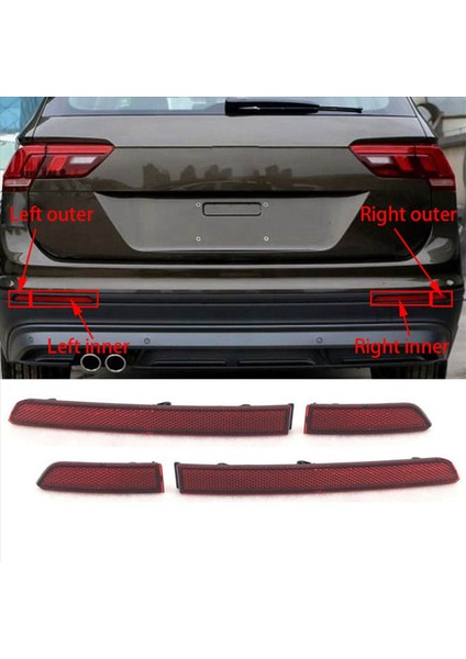 2x Araç Abs Kırmızı Arka Tampon Reflektör Fren Lambası Tiguan Için Yanlış Işık Dekoratif Işıklar L 2017-2019 (Yurt Dışından) modelleri