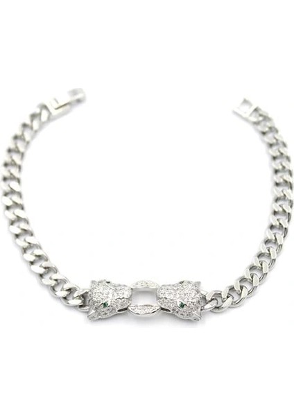 Litaetrend Zirkon Taşlı Leopar Bileklik - Gümüş