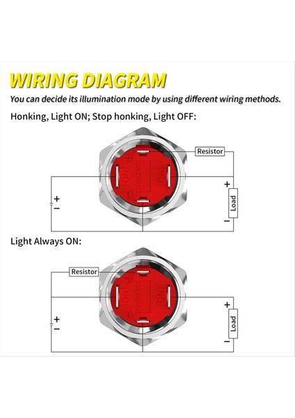 Boynuz Düğmesi 12V 20A Ağır Dermi 16MM Metal Korna Anahtarı Hoparlör LED Paslanmaz Çelik Anlık Push Düğmesi Anahtarı (Yurt Dışından) fırsatları