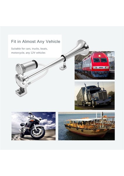 Araba Hava Boynuzu 17 Inç 150DB 180W Araba Siren Tonu Pompası Kamyon Araç Teknesi Motosiklet Için Tek Boynuz Kompresörü - 12V (Yurt Dışından) modelleri