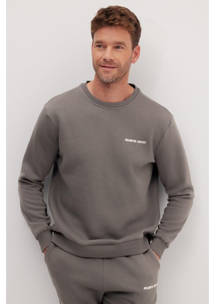 Erkek Relax Fit Pamuklu 3 Iplik Yumuşak Dokulu Içi Polarlı Bisiklet Yaka Gri Eşofman Takımı fiyatları