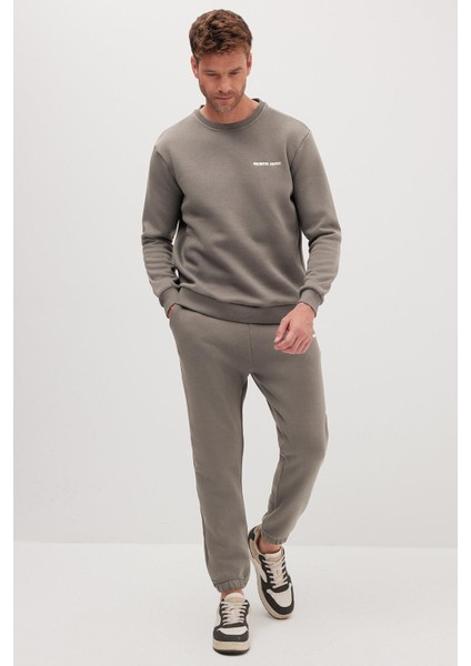 Erkek Relax Fit Pamuklu 3 Iplik Yumuşak Dokulu Içi Polarlı Bisiklet Yaka Gri Eşofman Takımı fırsatları