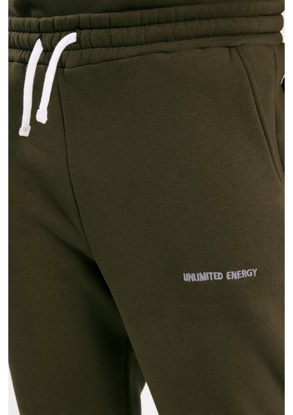 Erkek Relax Fit Pamuklu 3 Iplik Yumuşak Dokulu Içi Polarlı Bisiklet Yaka Haki Eşofman Takımı modelleri