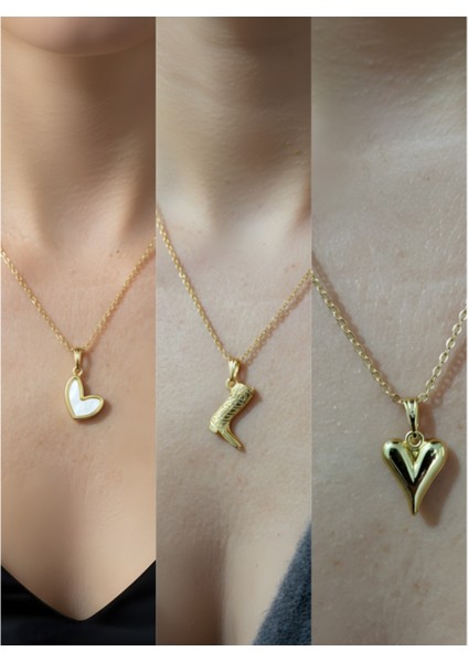 Üçlü Kombin Altın Kaplama Sembol Kolye Seti