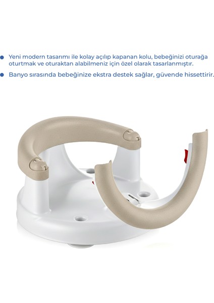 Babyjem Yandan Açılır Banyo ve Mama Oturağı & Minder 2'li Set Taş modelleri