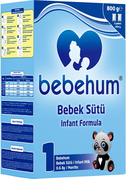 1 Toz Devam Sütü 800 gr – 0-6 Ay Bebekler için Demir ve Folik Asit Takviyeli Besleyici Formül