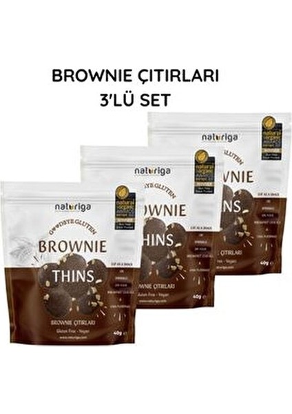 3'lü Brownie Kraker 40 gr Glutensiz Vegan Dostu Lezzetli Atıştırmalık fırsatları