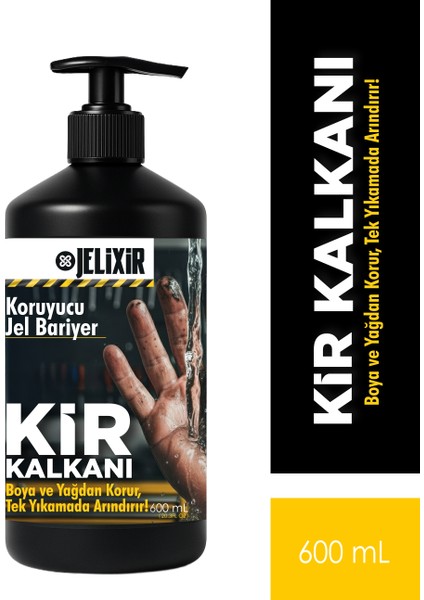 Kir Kalkanı Koruyucu El Jeli, 600ML, Boya ve Yağ Koruyucu, Sanayi ve Atölye Işleri Için, Tek Yıkamada Arındırıcı Formül