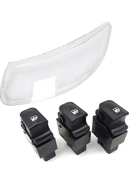 2 Set Araç Aksesuarları 1 Pcs Araç Temizleme Lens Kulları Kullanım Ön Far Kapak ve 1 Set Güç Penceresi Anahtarı Düğmeleri (Yurt Dışından)