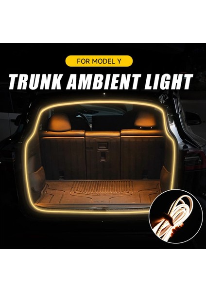 Tesla Model Y 2021-2023 Araç LED Işık Şeridi Esnek Arka Gaga Su Geçirmez Neon Işıklar Aksesuarları (Sıcak Beyaz) (Yurt Dışından) fiyatları