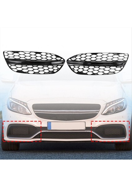 Parlak Siyah Araba Ön Sis Lambası Kapağı Mercedes Benz C-Serisi W205 2015-2018 (Yurt Dışından) fırsatları