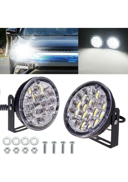 2pcs Dc 12V 18 LED Drl Drl Yuvarlak Araba Sis Lambası Sürüş Gündüz Çalışan Açık Beyaz (Yurt Dışından) indirimleri