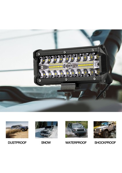 2x 7 Inç 120W Combo LED Işık Çubukları Iş Için Spot Taşkın Işın Offroad Boat Araba Traktör Kamyonu 4x4 Suv Atv 12V 24V (Yurt Dışından) modelleri