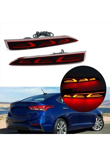 Hyundai Accent 2017-2019 Için 4x LED Arka Tampon Reflektör Fren Sis Lambası Lamba Göstergesi Işıklar Arka Lambalar (Yurt Dışından) modelleri