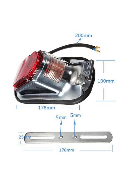2x Evrensel Motosiklet Kuyruk Ampul Montaj Plakası Dönüş Sinyali Arka Kuyruk Freni Durdurma Lambası Kıyıcılar Için Klasik (Yurt Dışından) fırsatları