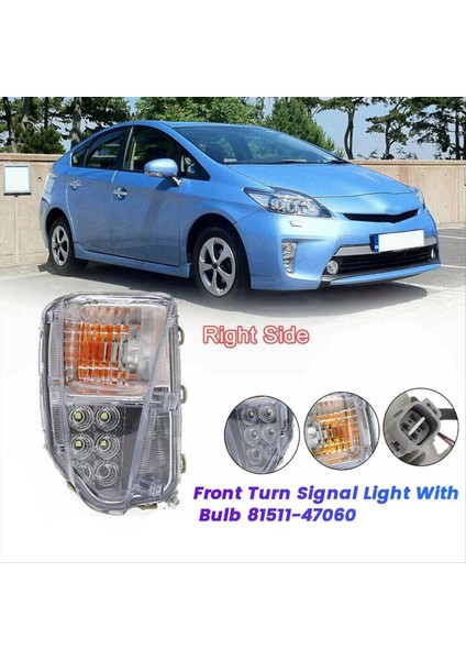 Sağ Ön Sis Lambası LED Dönüş Sinyali Işığı ile Ampul 81511-47060 Prius 2012-2015 Gündüz Park Lambası Amberwhite (Yurt Dışından) indirimleri