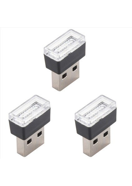 3x Mini Taşınabilir Mini USB LED Araç Işık Araç Iç USB Atmosher Işık Fikli ve Devertikli Hızlı Beyaz (Yurt Dışından)
