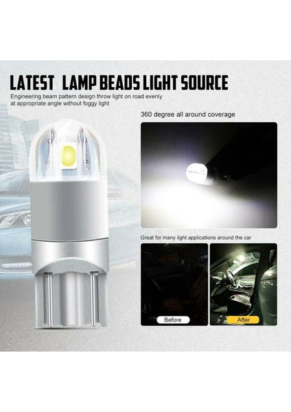 40PCS 6000K Canbus T10 168 194 W5W Dome Lisans Yan Işaretleyici LED Ampul Beyaz (Yurt Dışından)
