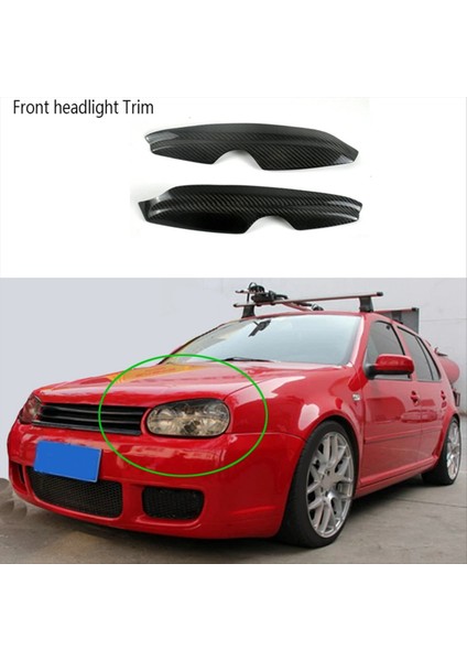 Karbon Fiber Araba Far Lambası Vw Golf Için Kaş Çıkartma 4 Mk4 Iv 1999-2004 Ön Far Döşeme (Yurt Dışından)