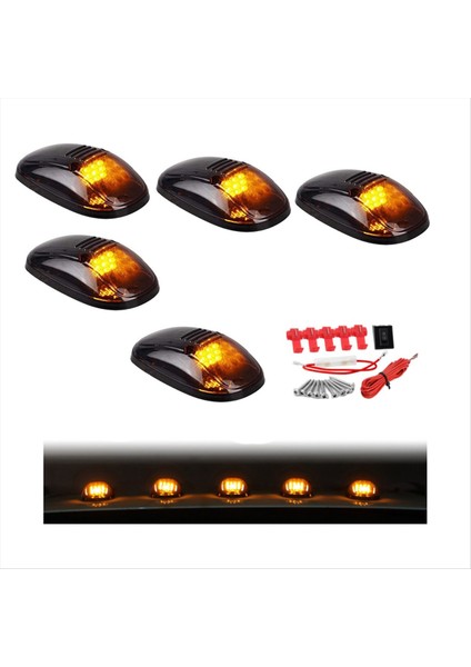 9 LED Araç Kabi Çatı Isisteri Kamyon Suv LED Dc 12V Siyah Füme Lens Amber Lamba Araç Harici Işıklar (Yurt Dışından) fiyatları