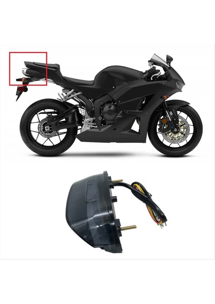 Motosiklet Arka Kuyruk Işık Fren Sinyalleri Honda CBR600RR F5 2013-2023 Aksesuarlar Için Entegre LED Işık - Siyah (Yurt Dışından) fırsatları