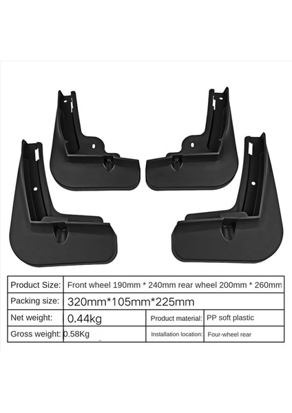 24PCS Byd Dolphin Ea1 2021-2022 Çamurluk Çamur Fleps Çamurluk Çamurlu Çamur Koruma Flep Splash Flaps Aksesuarlar (Yurt Dışından) indirimleri