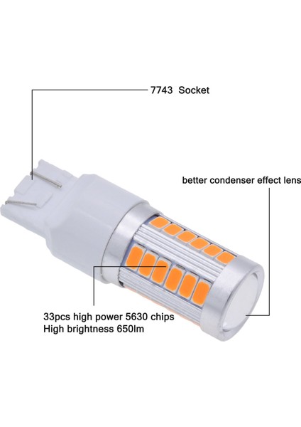 4 Pcs Amber LED 33 Smd Araç Tail Fren Ters Sinyal Ampul Y 2pcs 7443 T20 &amp 2pcs 1156PY BAU15S PY21W (Yurt Dışından) fırsatları