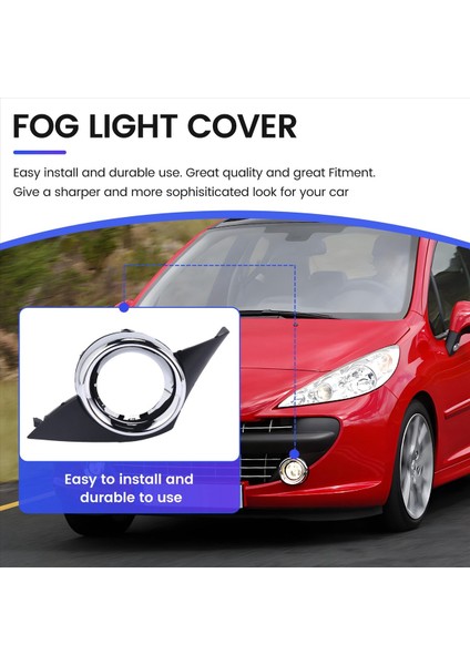 Araba Ön Sol Sis Lambası Kapağı Krom Sis Lambaları Çerçeve Izgara Peugeot 207 Spor Için Otomatik Aksesuarlar 2006-2009 (Yurt Dışından) indirimleri
