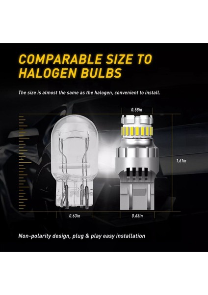 10X T20 7440 W21W LED Canbus Ters Işıkları W21/5W 7443 LED Ampul Fren Sinyal Işıkları 6500K Süper Parlak Kuyruk Lambası (Yurt Dışından) fiyatları